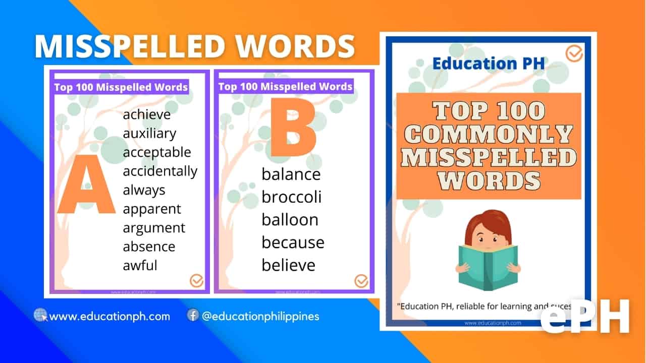 Top 25 Commonly Misspelled Words - Education PH Intended For Commonly Misspelled Words Worksheet